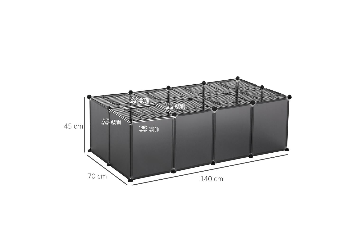 PawHut D51-257GY DIY Pet Playpen with Door Bottom 28 Panels | Grey-2