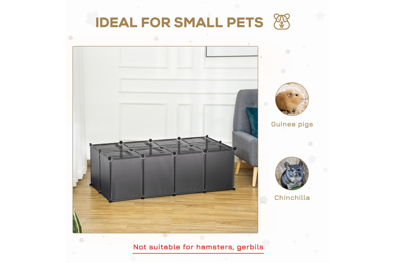 PawHut D51-257GY DIY Pet Playpen with Door Bottom 28 Panels | Grey-3