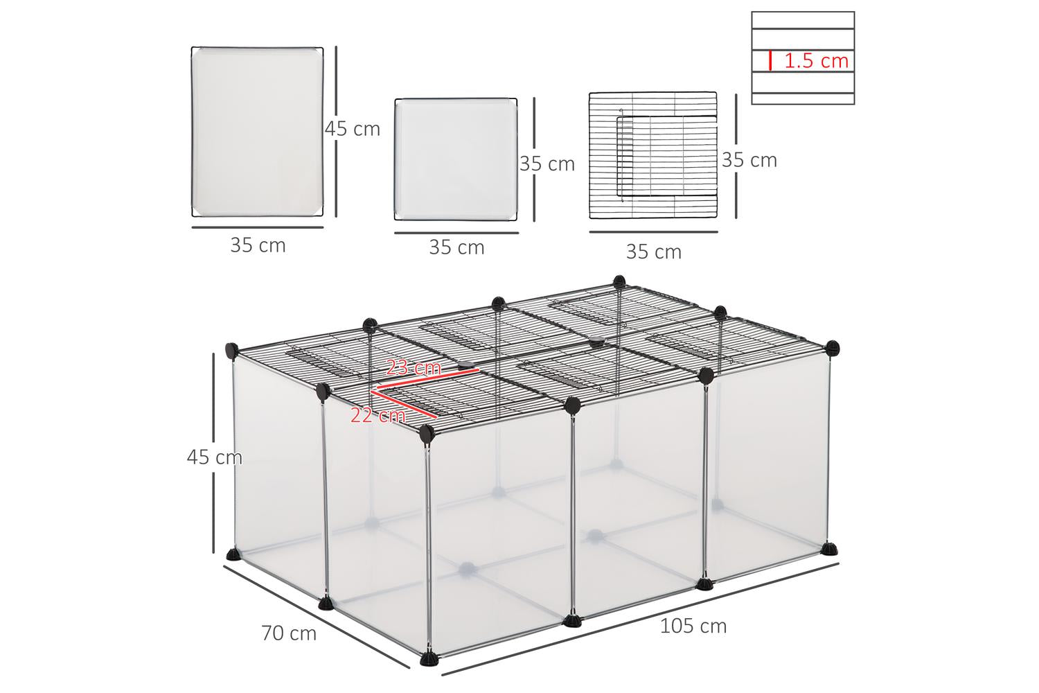 PawHut D51-258 Small Animal Cage-2