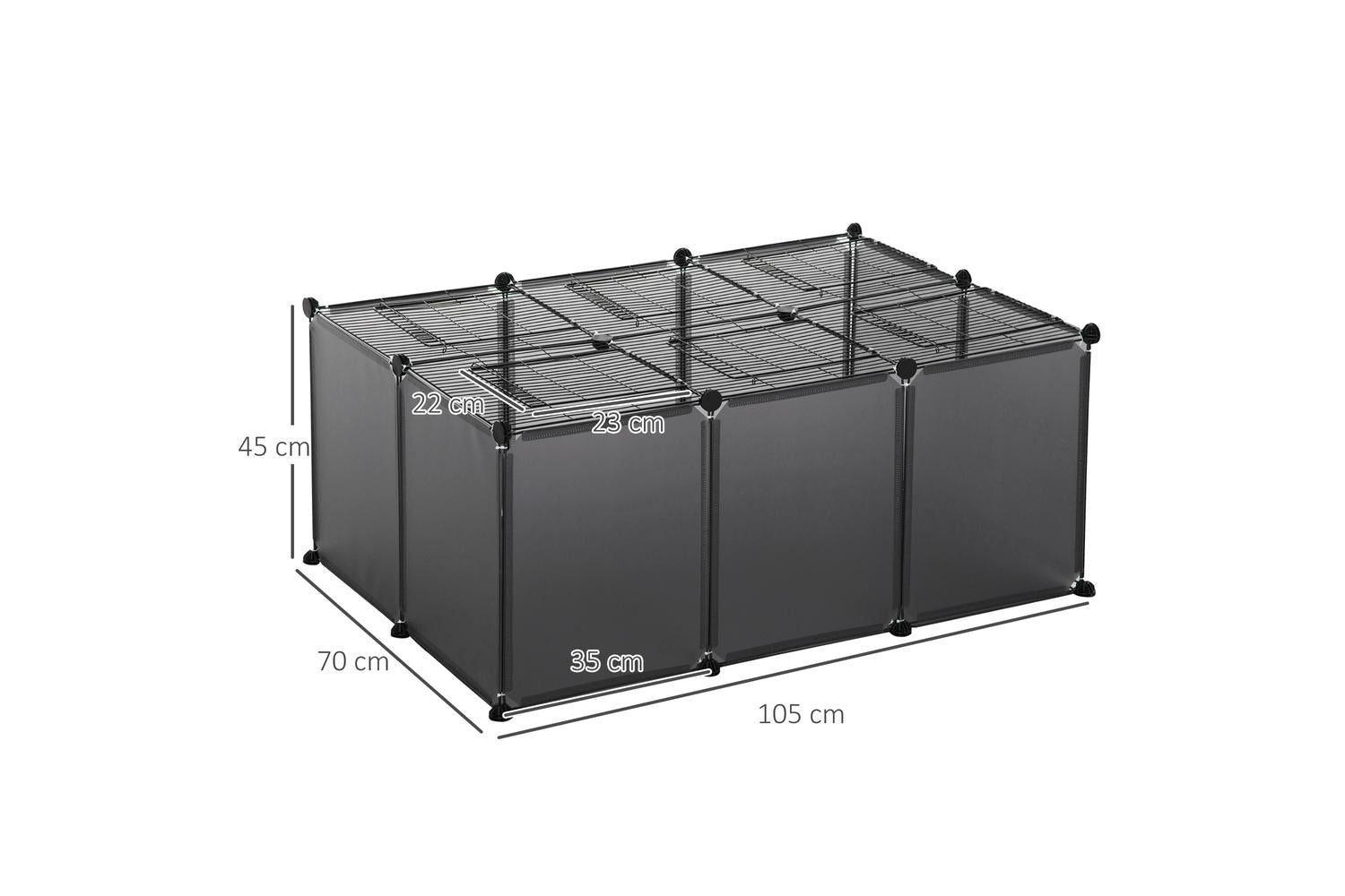 PawHut D51-258GY Small Animal Cage | Grey-2