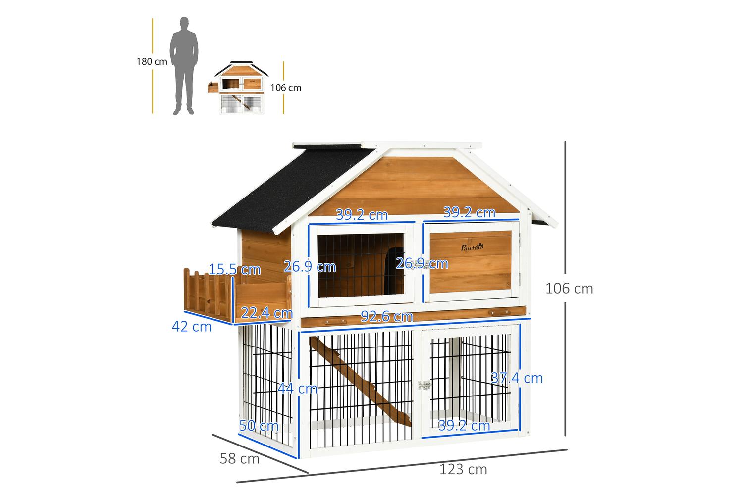 PawHut D51-266ND Small Animal House | Natural-2