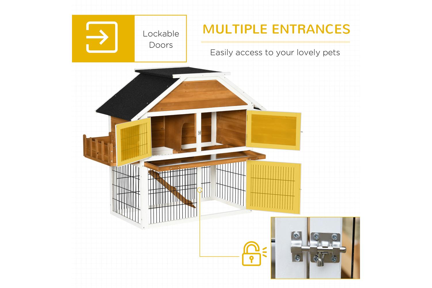 PawHut D51-266ND Small Animal House | Natural-4
