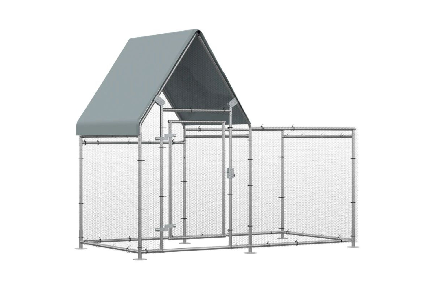 PawHut D51-272 Large Galvanized Chicken Coop Hen House