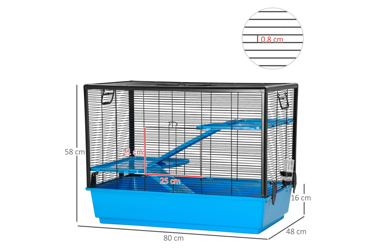 PawHut D51-276LB Small Animal Cage | Light Blue-2