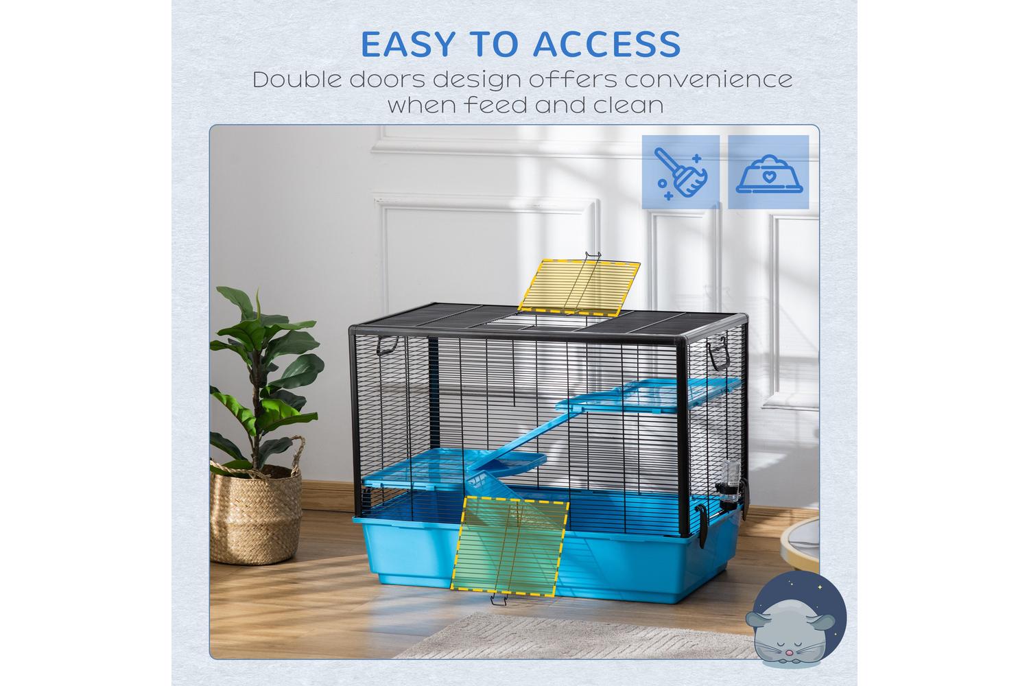 PawHut D51-276LB Small Animal Cage | Light Blue-3