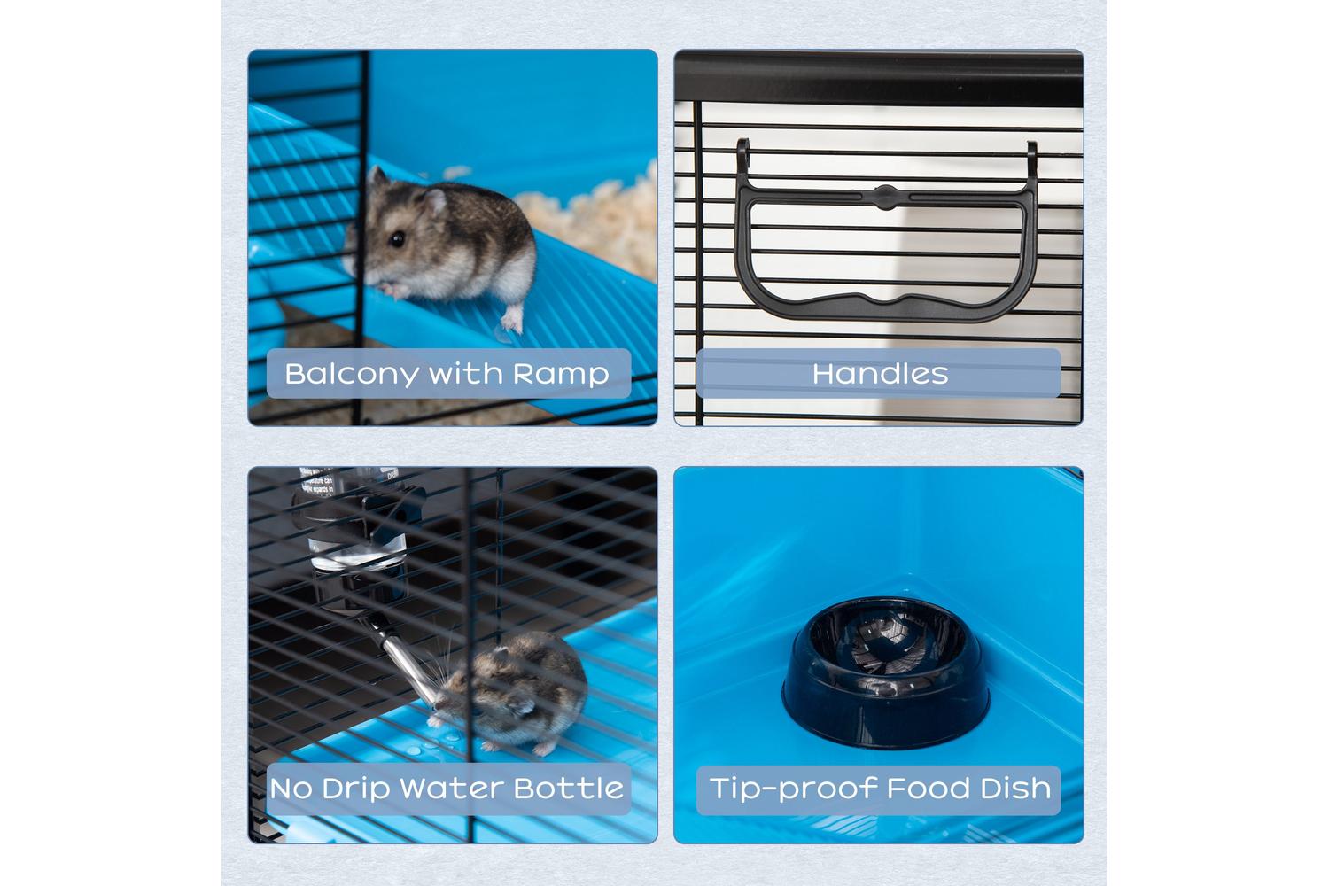 PawHut D51-276LB Small Animal Cage | Light Blue-4