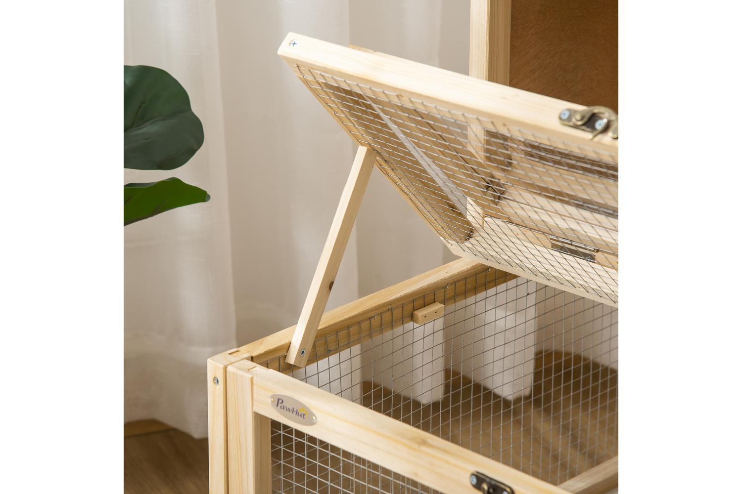 PawHut D51-297 Wooden Hamster Cage | Natural-7