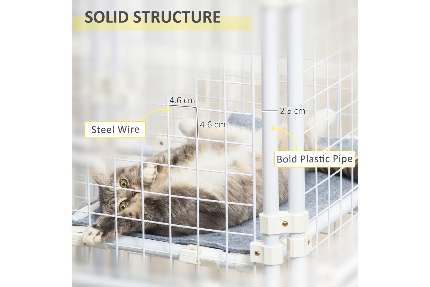 PawHut D51-322 Large Bunny Cage with Door | 9 Pieces-6