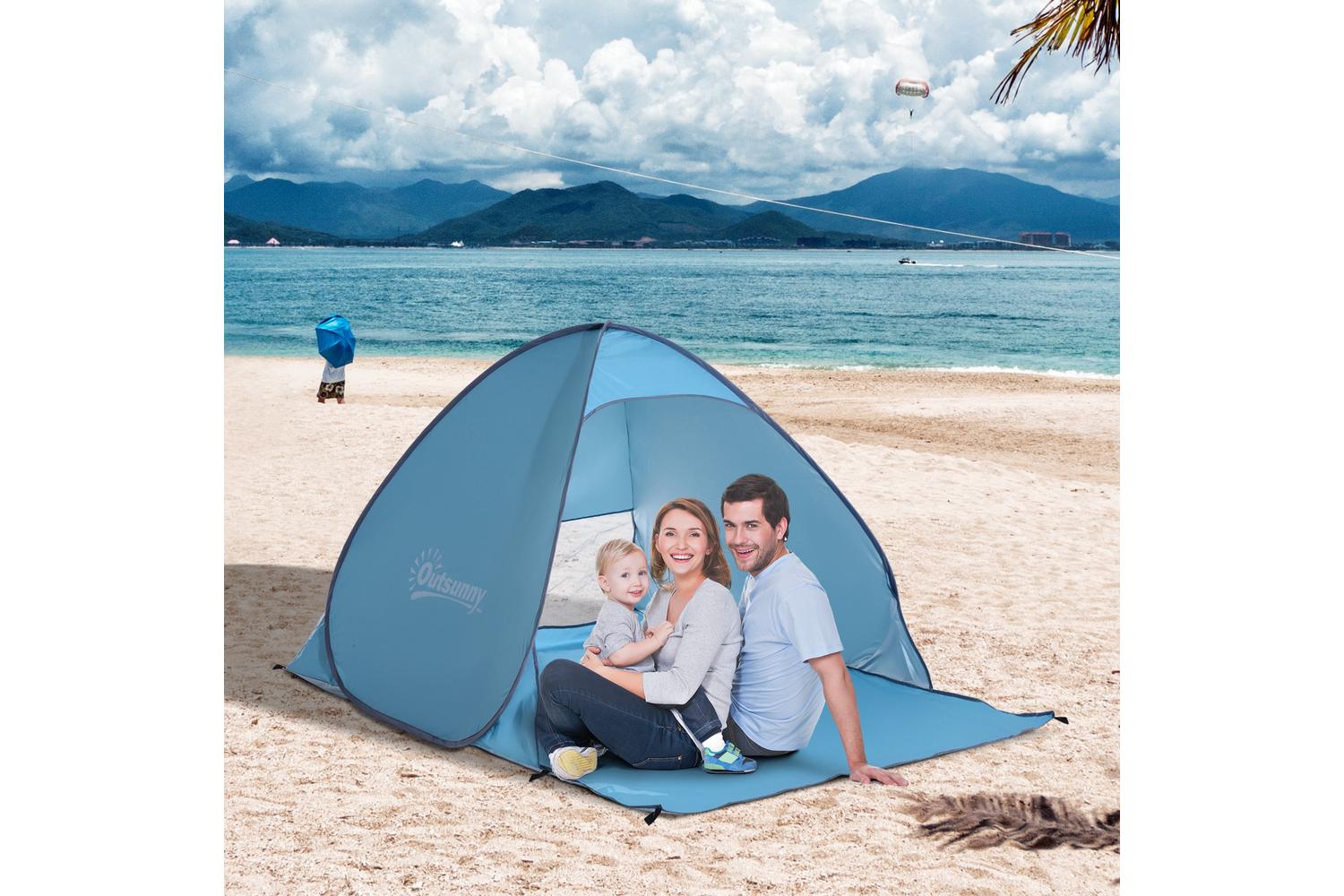 Outsunny 2 Person Pop Up UV Shelter | Shade Blue