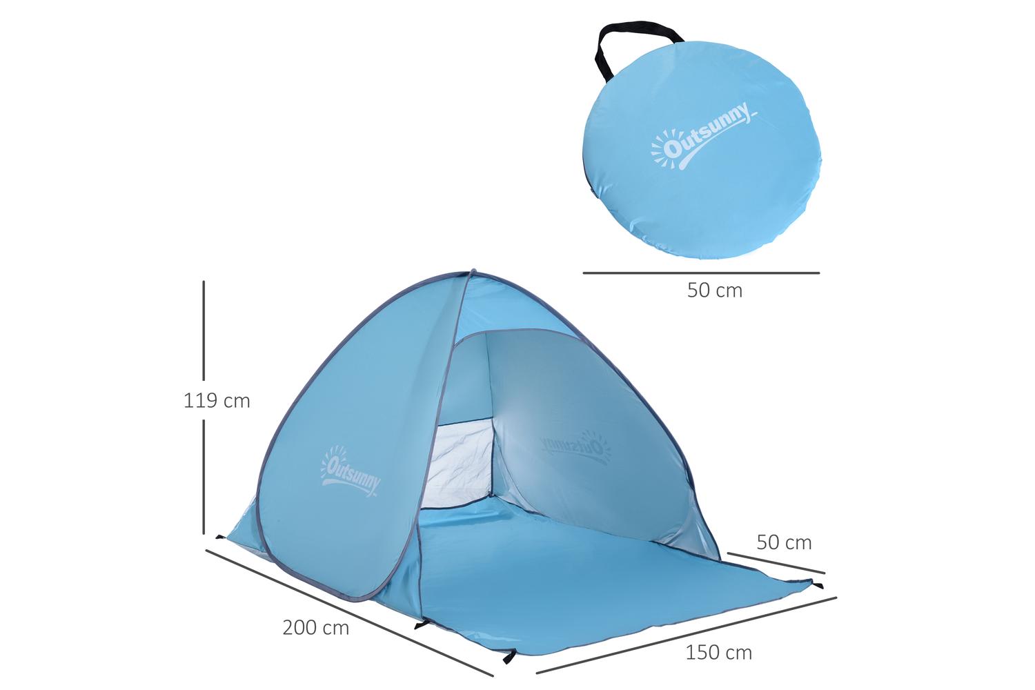 Outsunny 2 Person Pop Up UV Shelter | Shade Blue-2