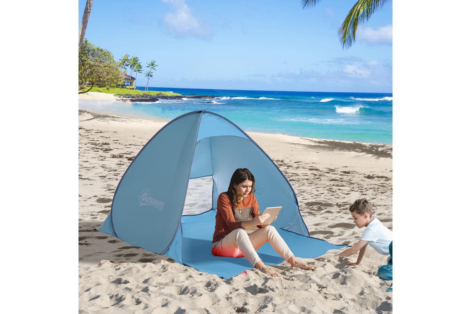 Outsunny 2 Person Pop Up UV Shelter | Shade Blue-8