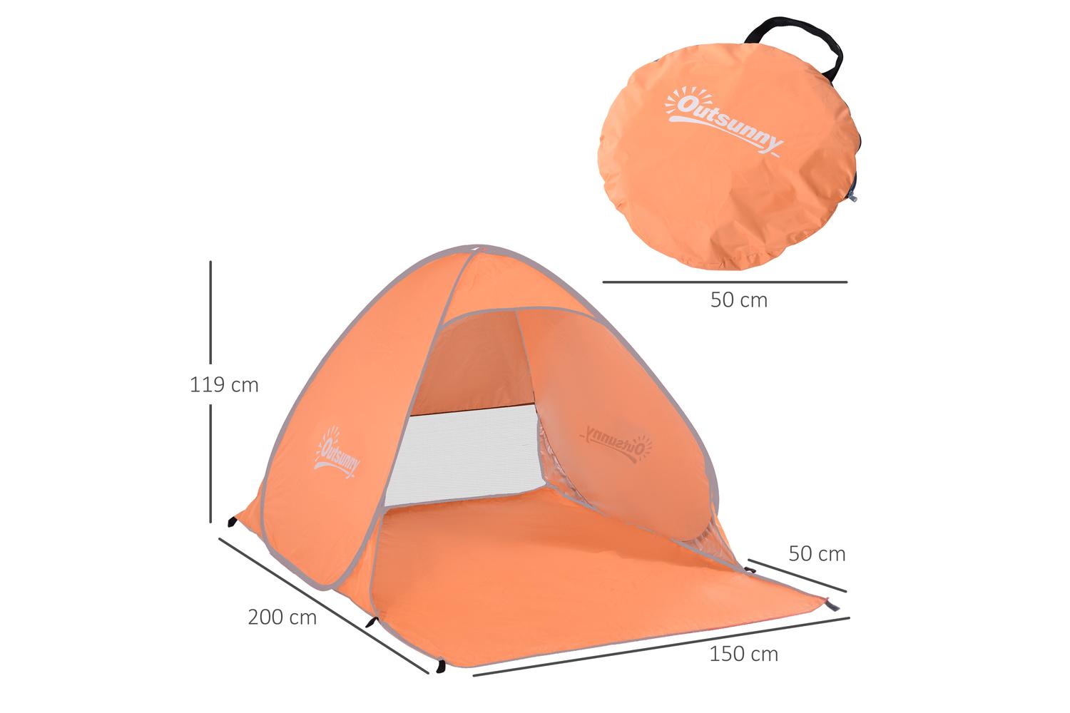 Outsunny 2 Person Pop Up Shelter | Orange-2