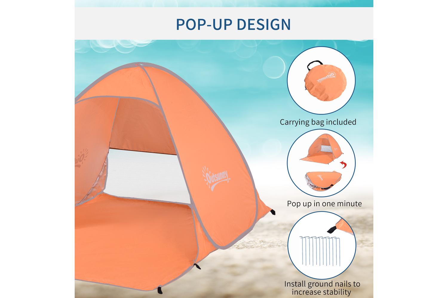 Outsunny 2 Person Pop Up Shelter | Orange-4