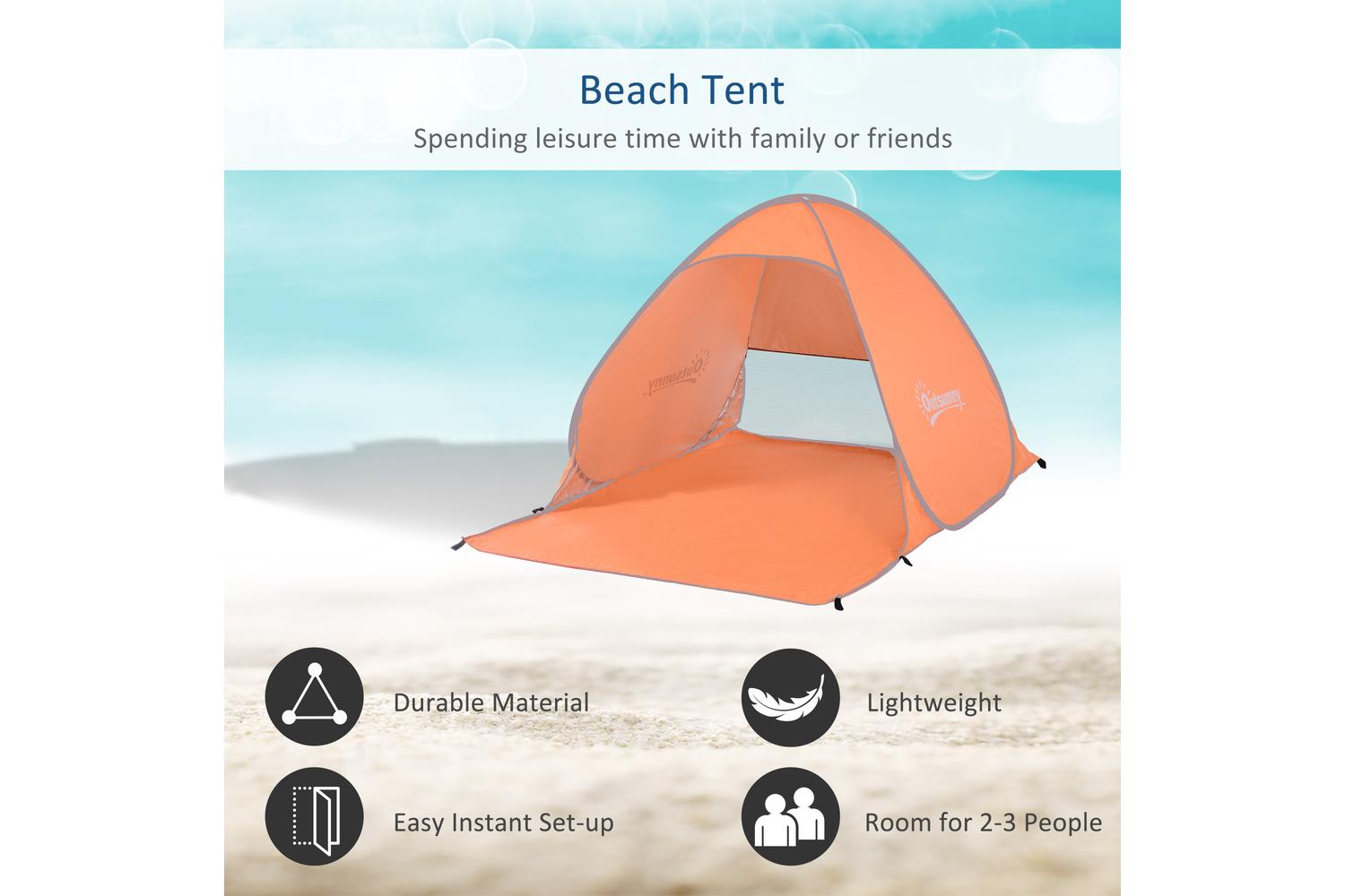 Outsunny 2 Person Pop Up Shelter | Orange-5