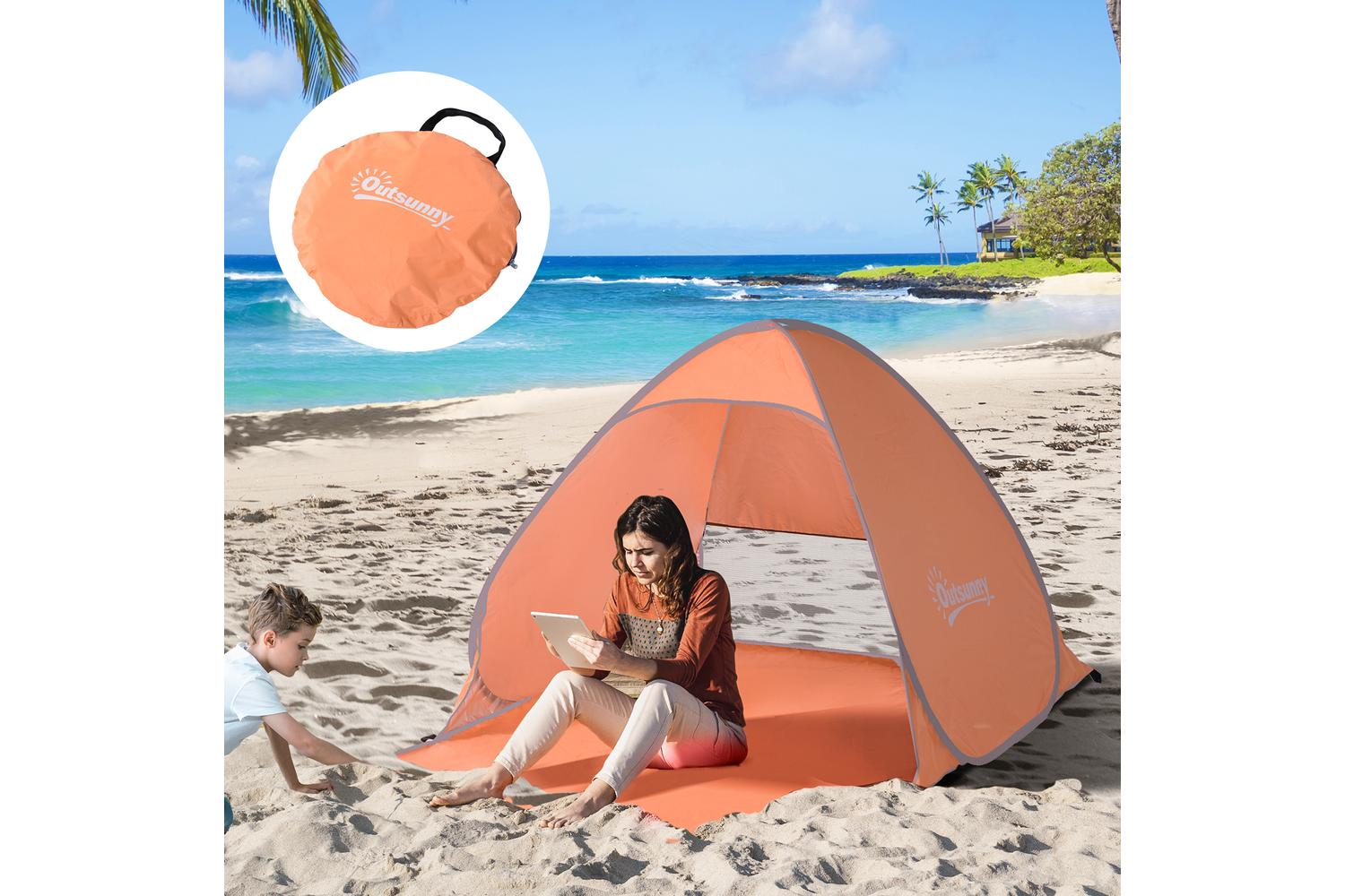 Outsunny 2 Person Pop Up Shelter | Orange-8