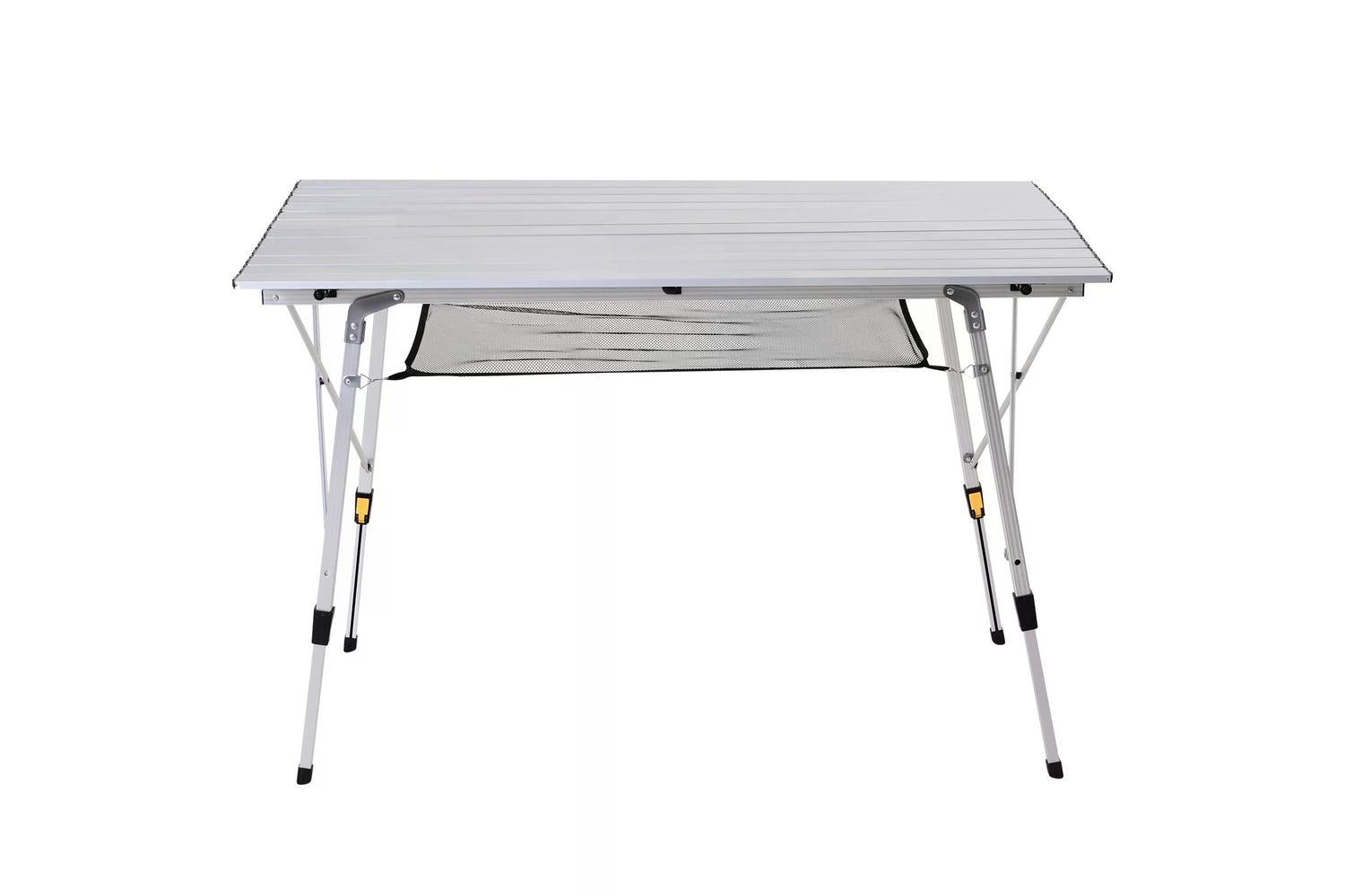 Outsunny Portable Outdoor BBQ Picnic Table with Mesh Tier | Silver-8