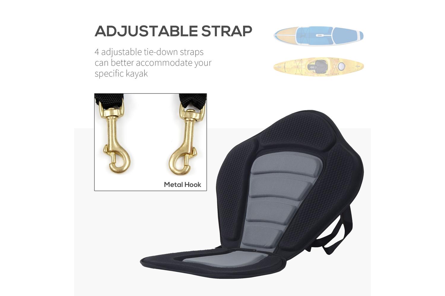 Homcom High Back Detachable Canoe Seat | Black-3
