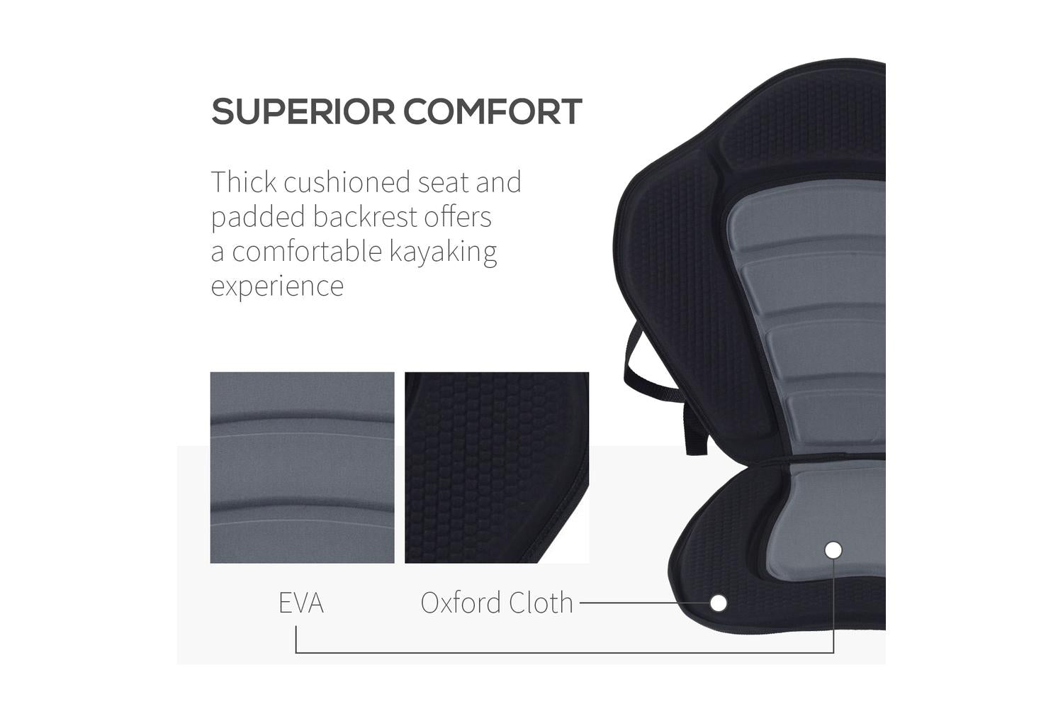 Homcom High Back Detachable Canoe Seat | Black-4
