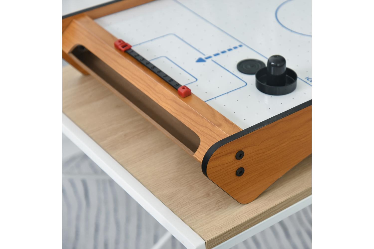 Homcom ABS Plastic Mini Air Hockey Table | Brown-6