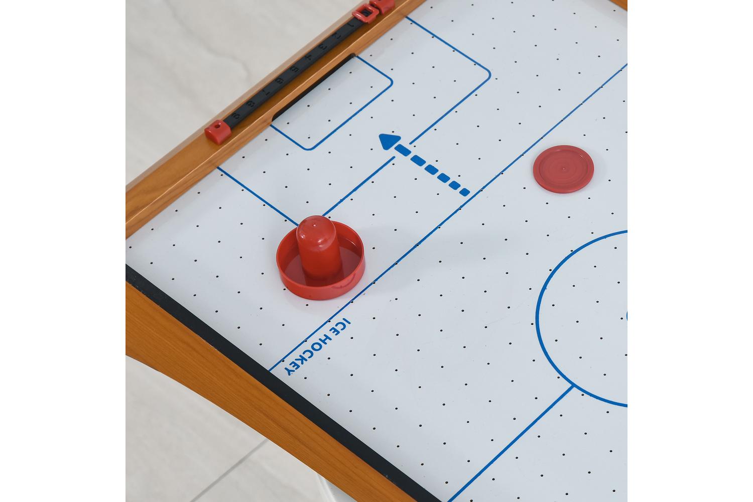 Homcom ABS Plastic Mini Air Hockey Table | Brown-7