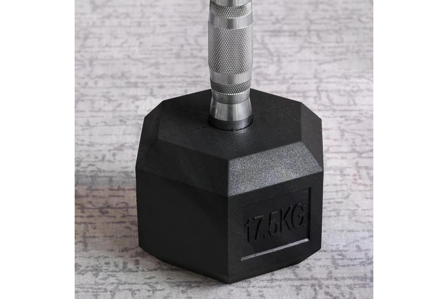 Homcom 17.5 Kg Portable Rubber Hand Weights Dumbbell | Black-7