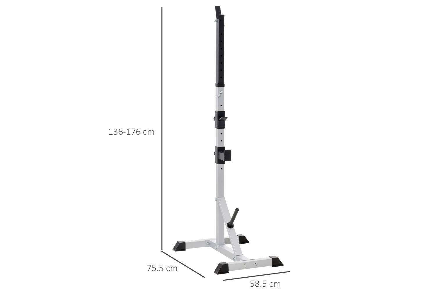 Homcom A91-070v01 Weights Bar Barbell Rack Squat Stand Adjustable Portable Weight Lifting Suitable For Home Gym Training Work Out-2