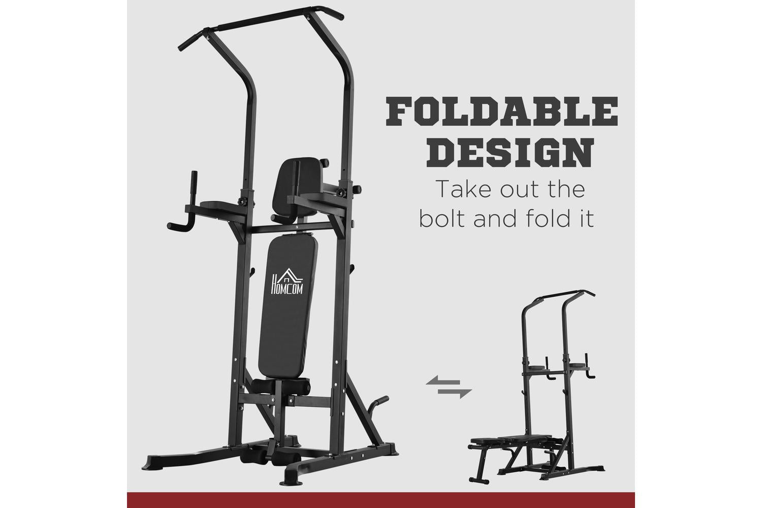 Homcom Adjustable Multi Function Dip Stands | Black-6