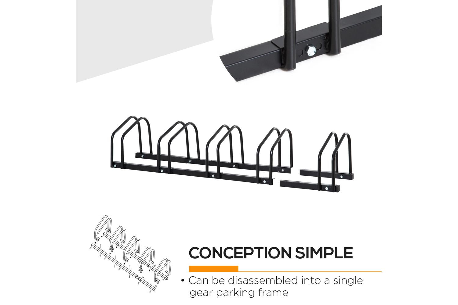Homcom Bike Floor Stand | Black-4