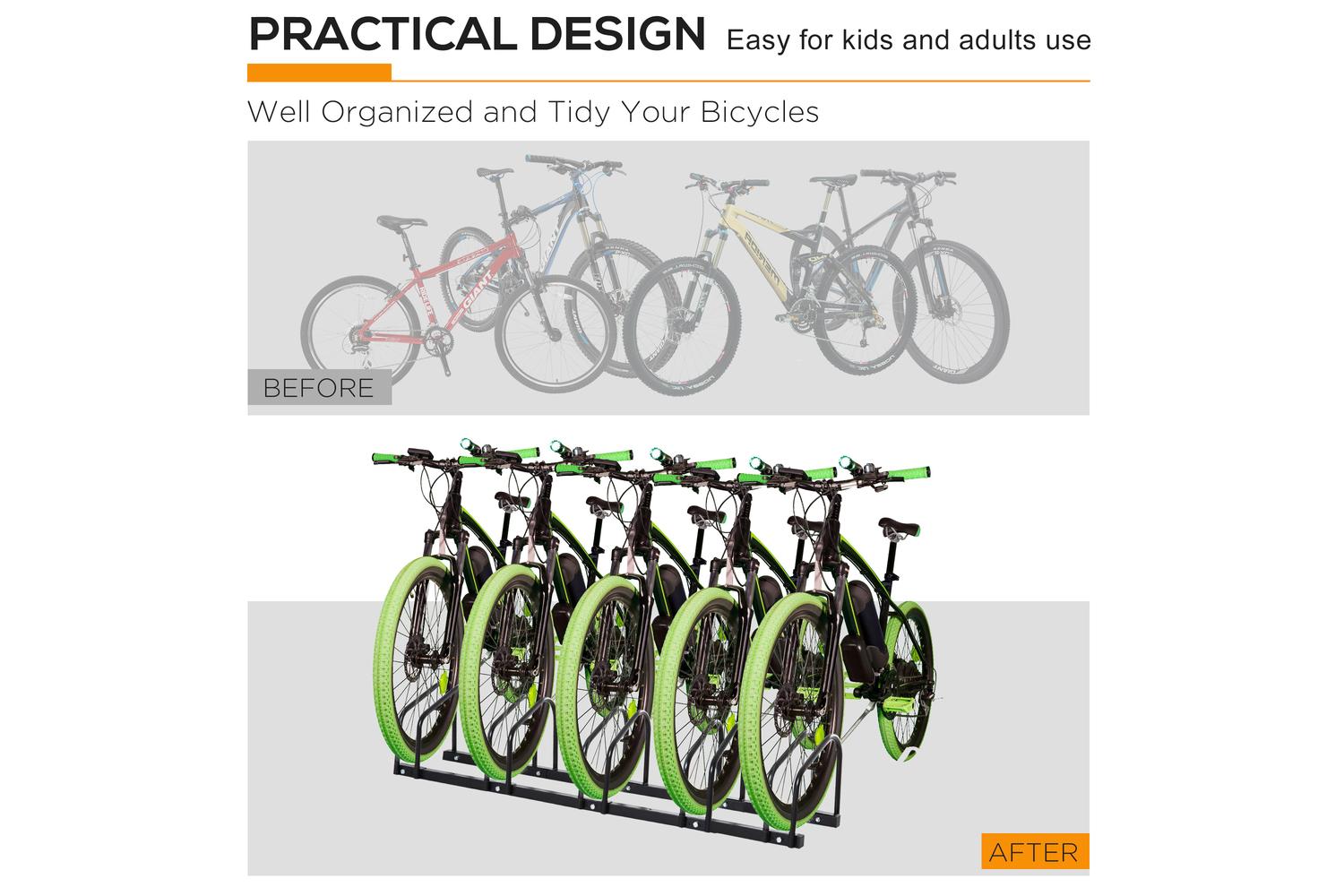 Homcom Bike Floor Stand | Black-6