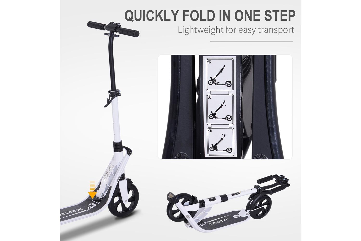 Homcom Foldable Kick Scooter | White-5