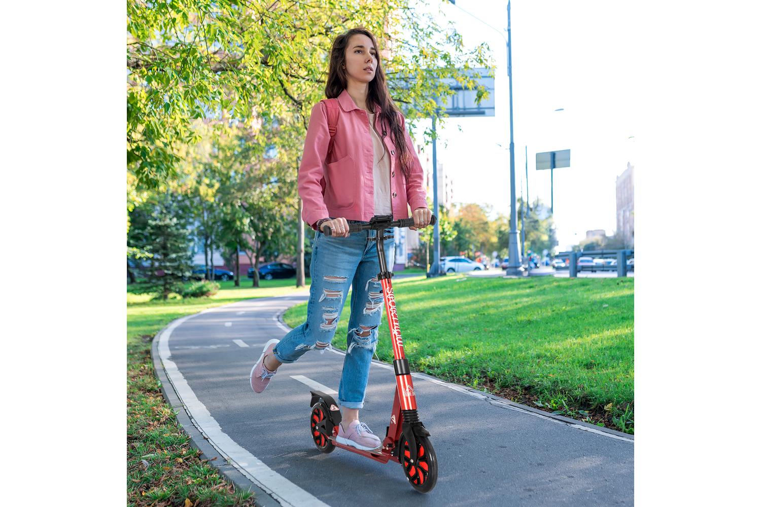 Homcom Adult Foldable Kick Scooter | Red