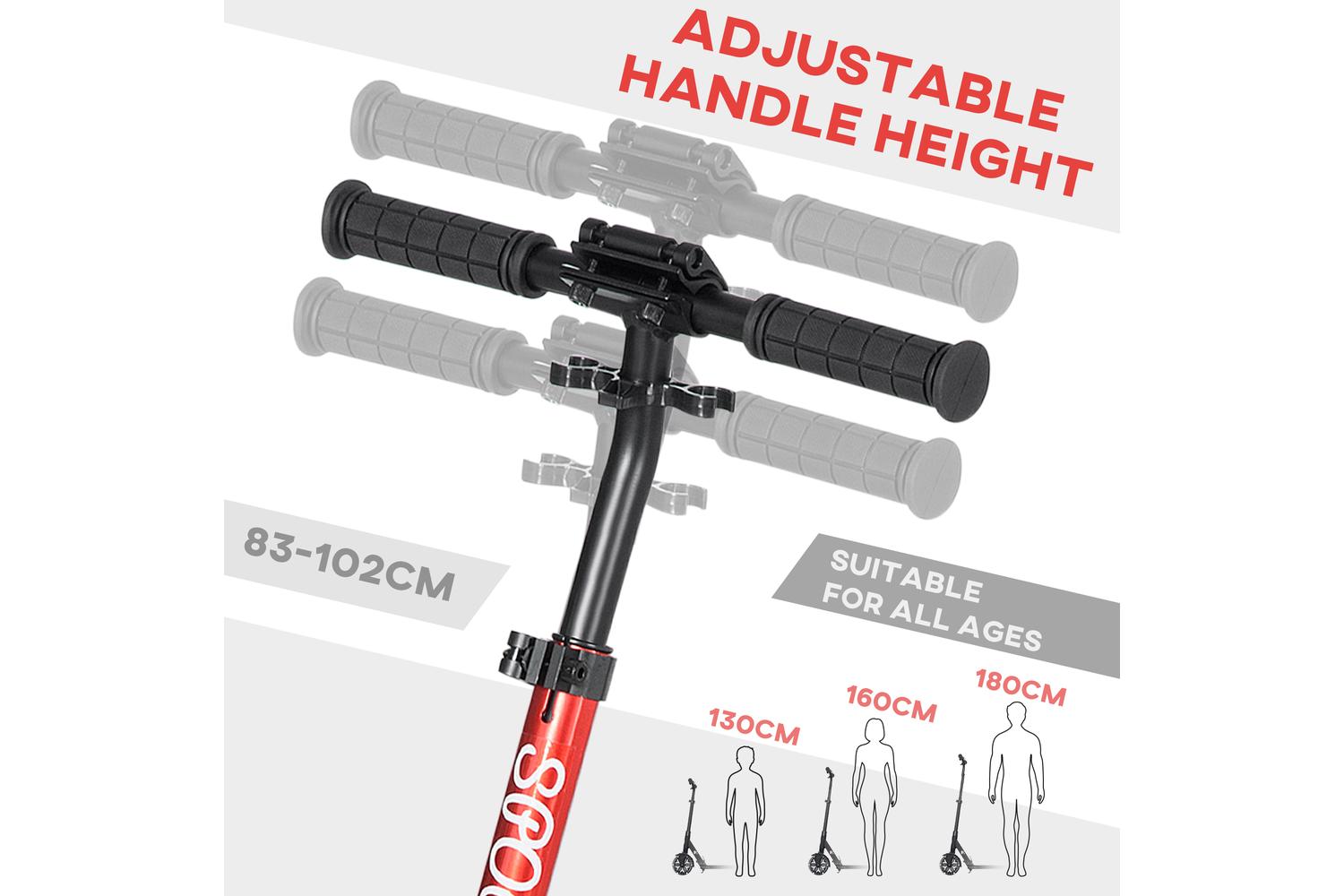 Homcom Adult Foldable Kick Scooter | Red-3