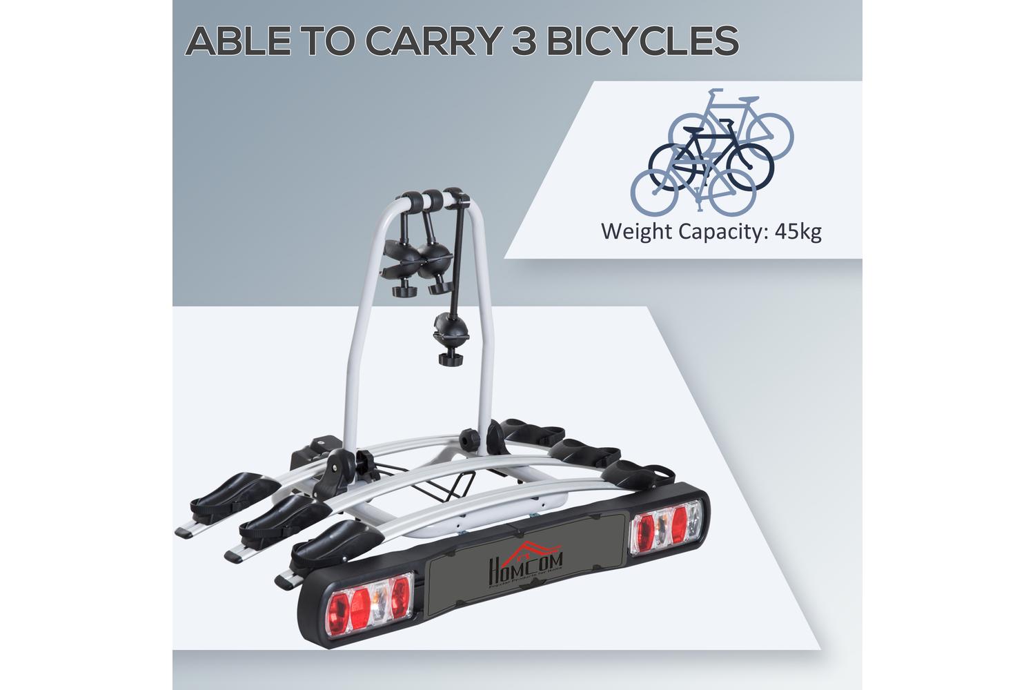 Homcom Bicycle Carrier Rear Rack | Black/Silver-3