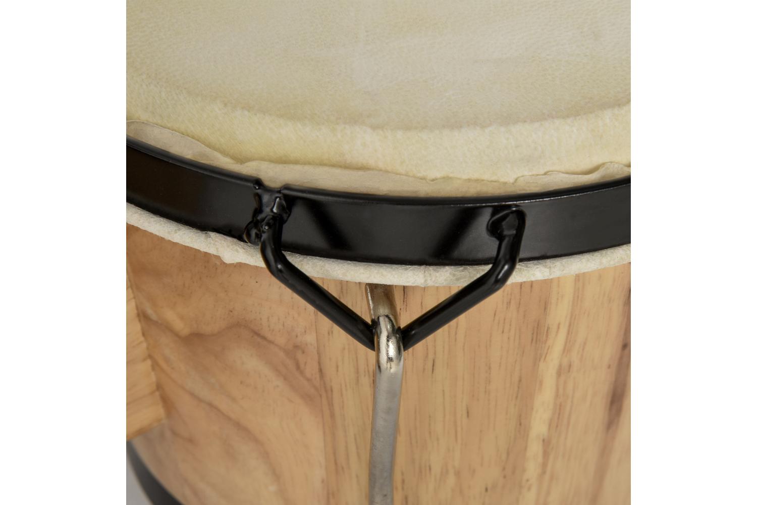 Homcom Wooden Bongo Drum Set with Carry Bag | Brown-7