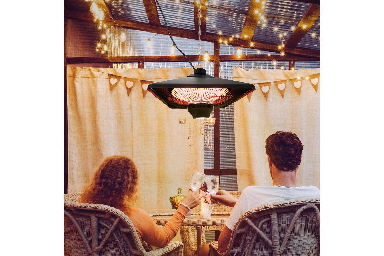 Outsunny 2000W Hanging Halogen Heater | Black