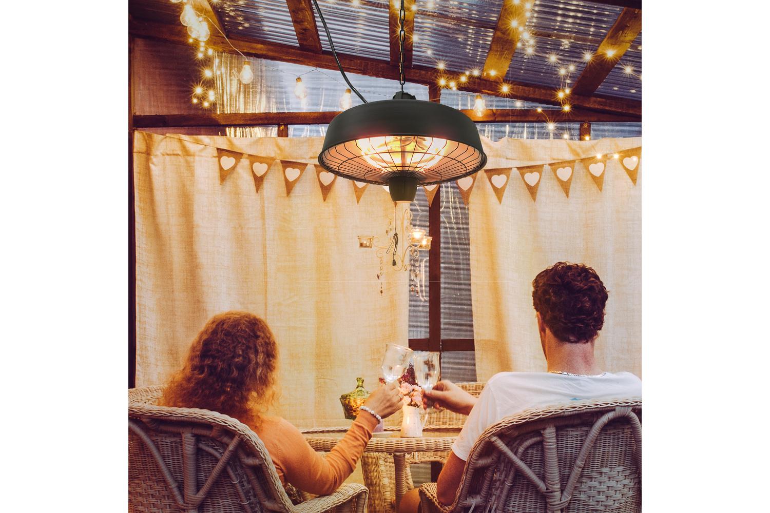 Outsunny 2500W Adjustable Infrared Halogen Light Heater | Black