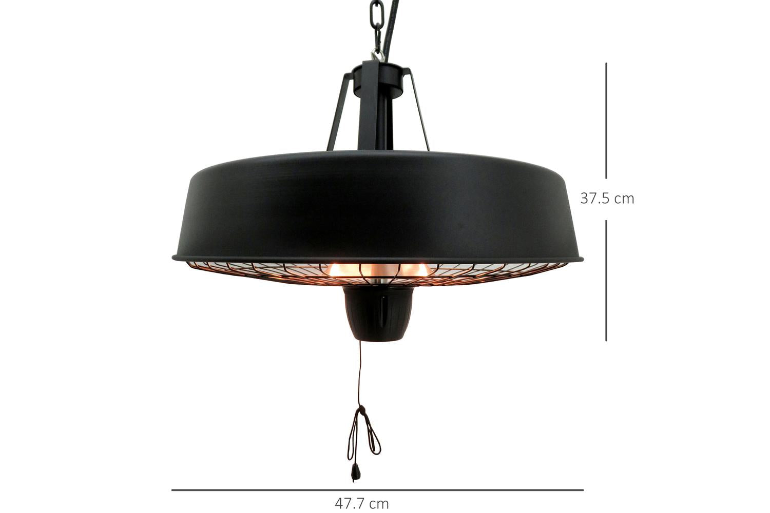 Outsunny 2500W Adjustable Infrared Halogen Light Heater | Black-2