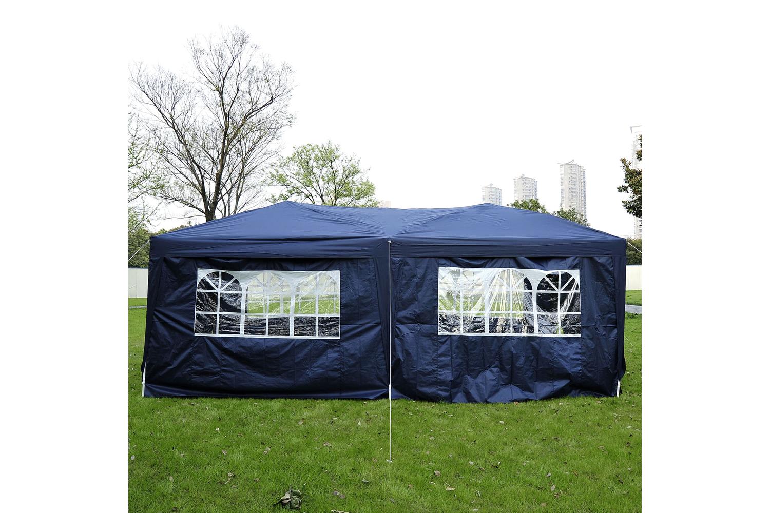 Outsunny Garden Water Resistant Gazebo Pop Up Tent | Blue