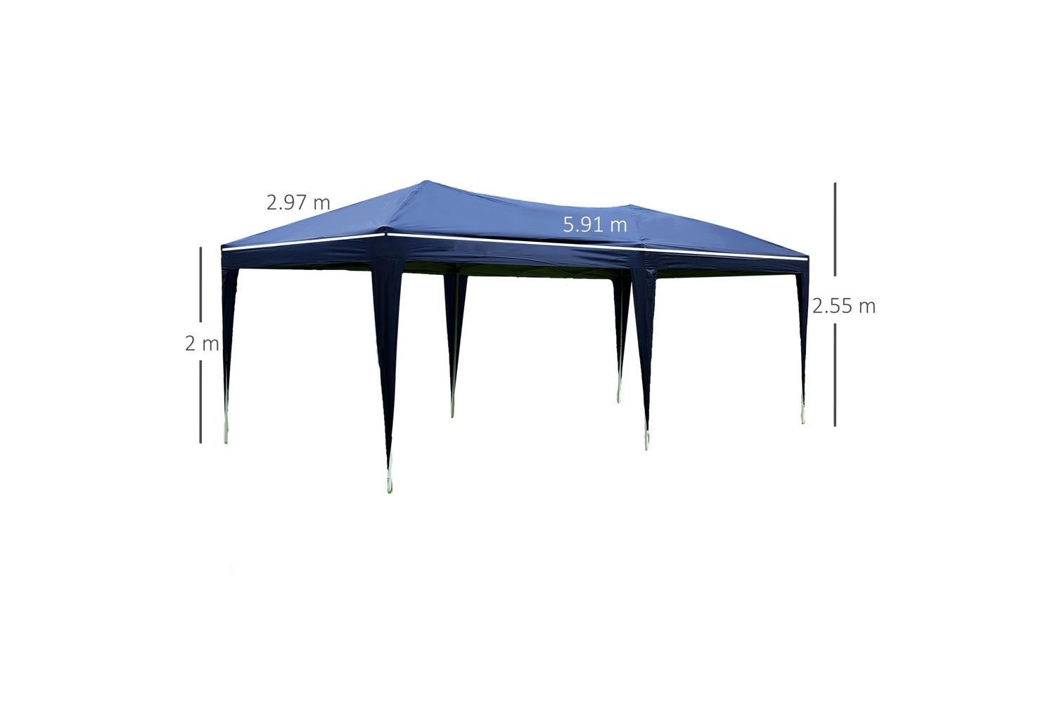 Outsunny Garden Water Resistant Gazebo Pop Up Tent | Blue-2