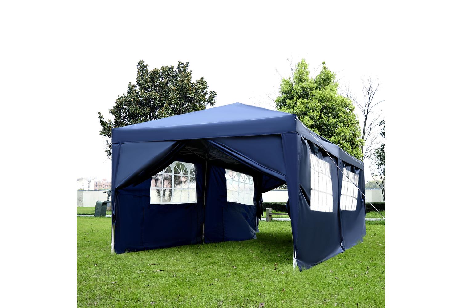 Outsunny Garden Water Resistant Gazebo Pop Up Tent | Blue-8