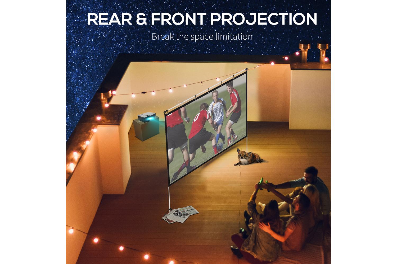 Homcom 4k HD Projector Screen and Stand-4