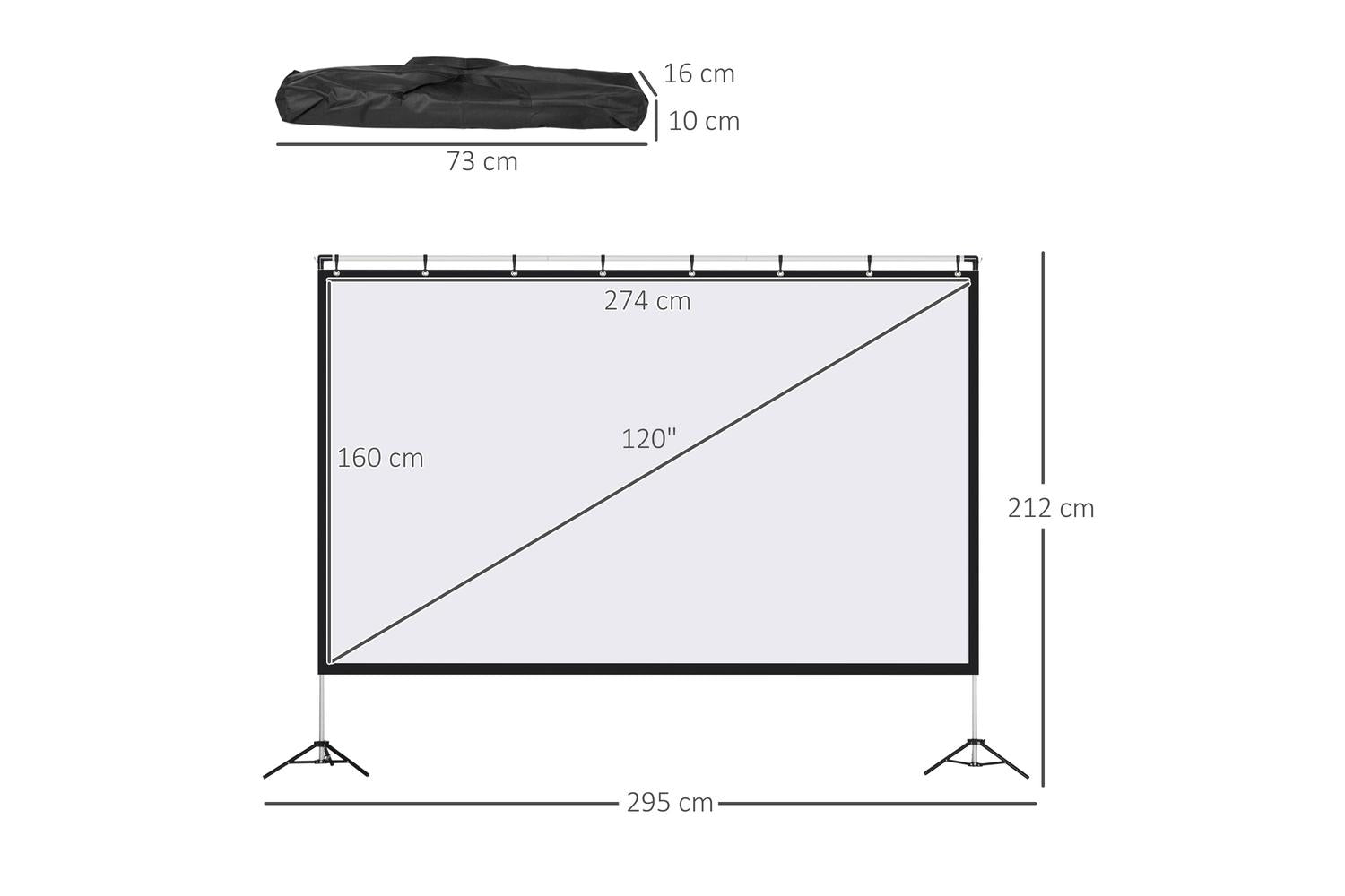 Homcom 4k HD Projector Screen and Stand-2