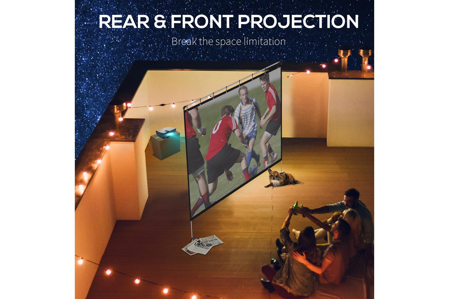 Homcom 4k HD Projector Screen and Stand-4