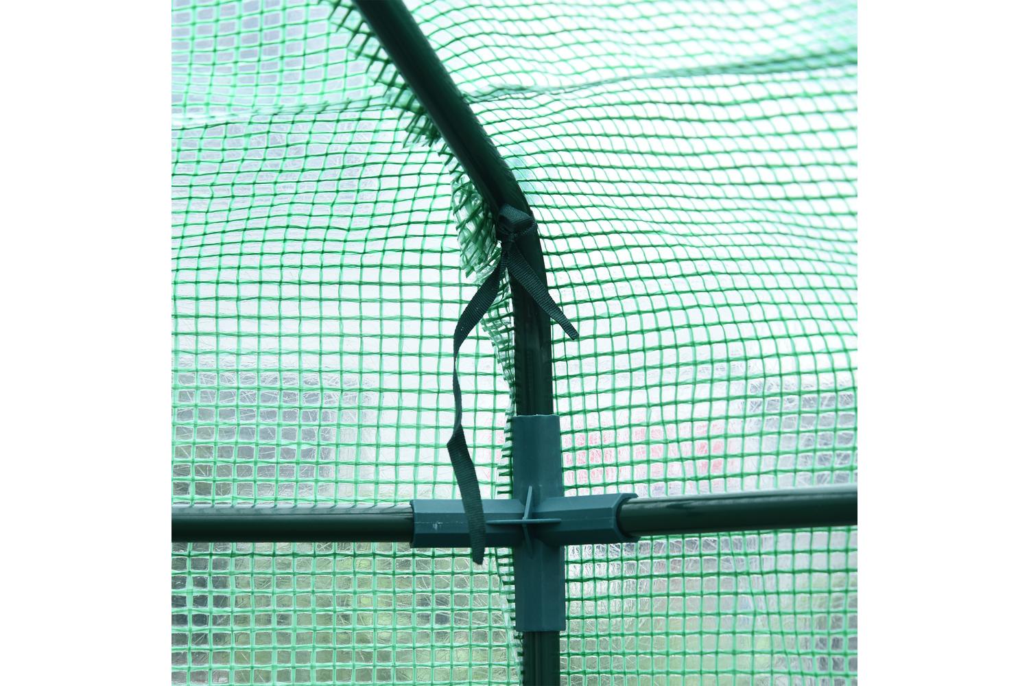 Outsunny Hexagon Walk in Greenhouse | Dark Green-8