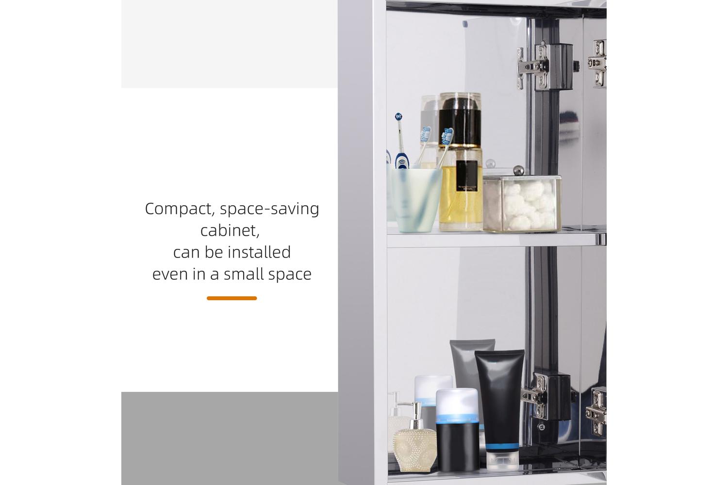 Homcom Stainless Steel Mirror Storage Cabinet | Silver-6