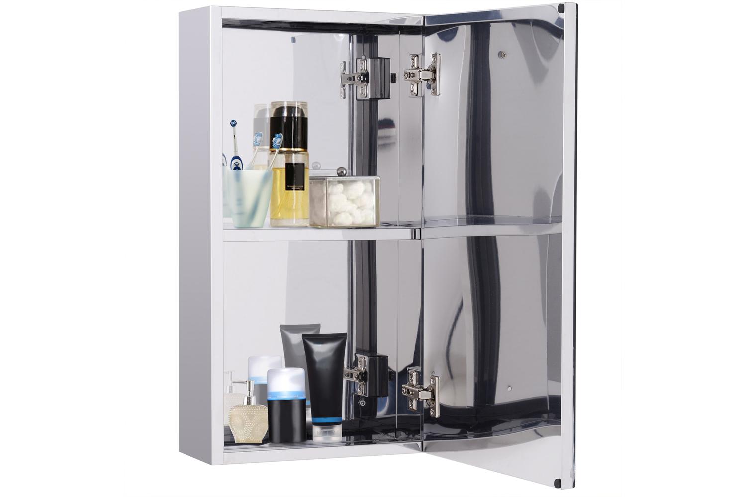 Homcom Stainless Steel Mirror Storage Cabinet | Silver-7