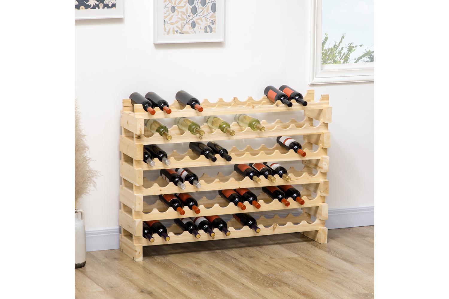 Homcom 6 Tier Wooden Wine Rack