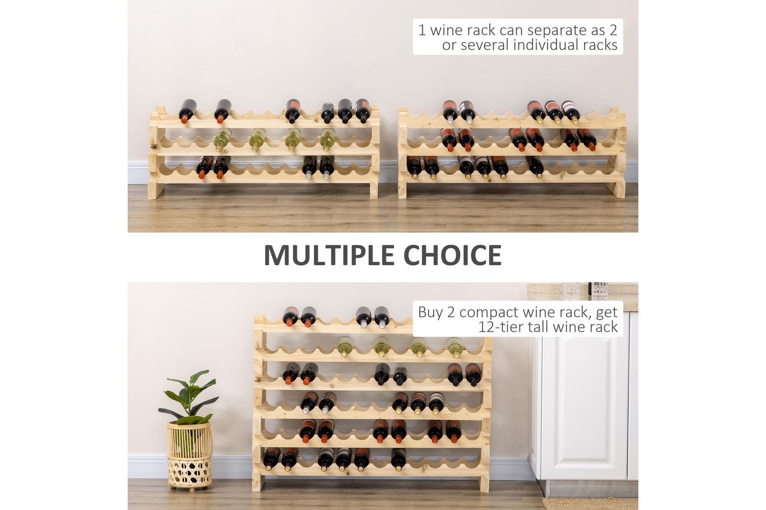 Homcom 6 Tier Wooden Wine Rack-3