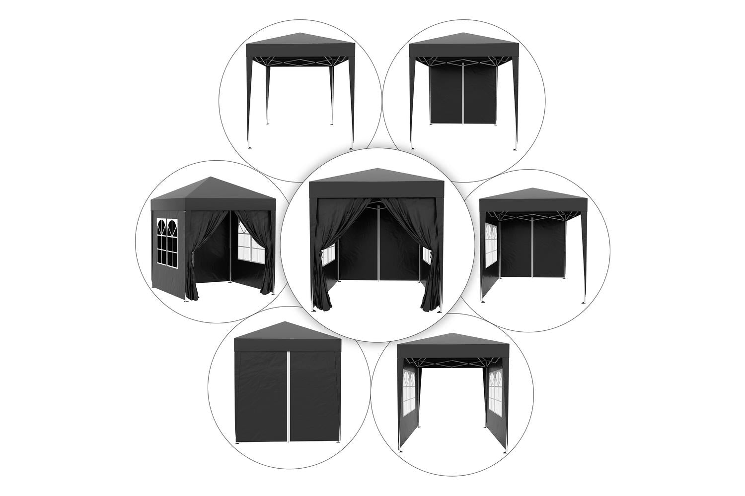 Outsunny Pop Up Gazebo Canopy | Black-3