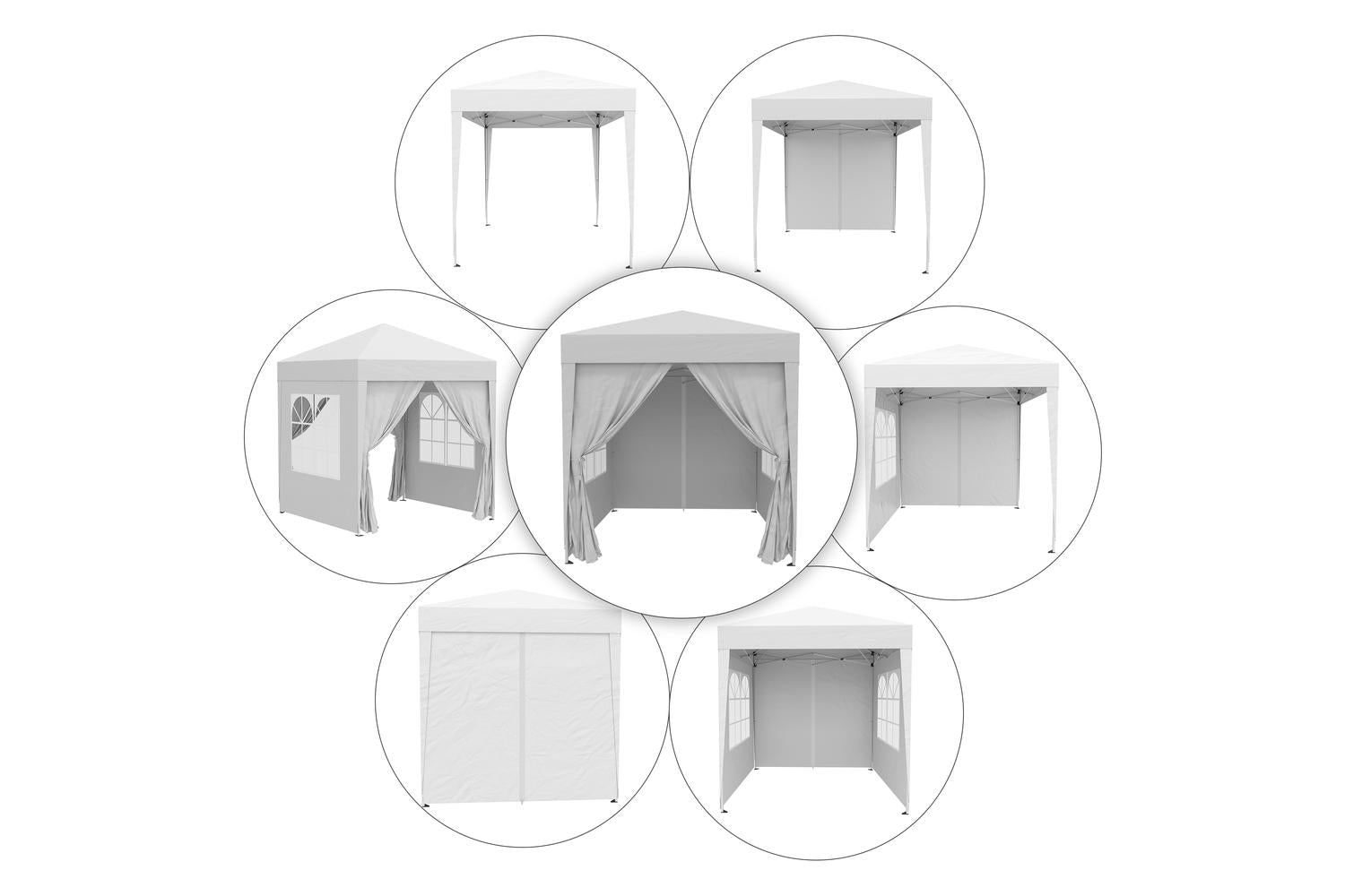 Outsunny Pop Up Gazebo Canopy | White-3